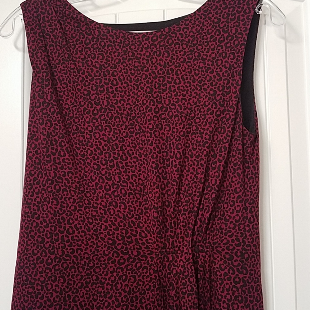 Loft Red Leopard Print Dress